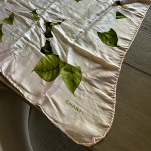Chanel Rose Flower Motif Square Silk Scarf - Picture 2 of 2